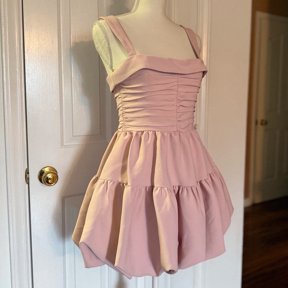 “ZARA” Ruched Balloon Mini Dress - Picture 11 of 15